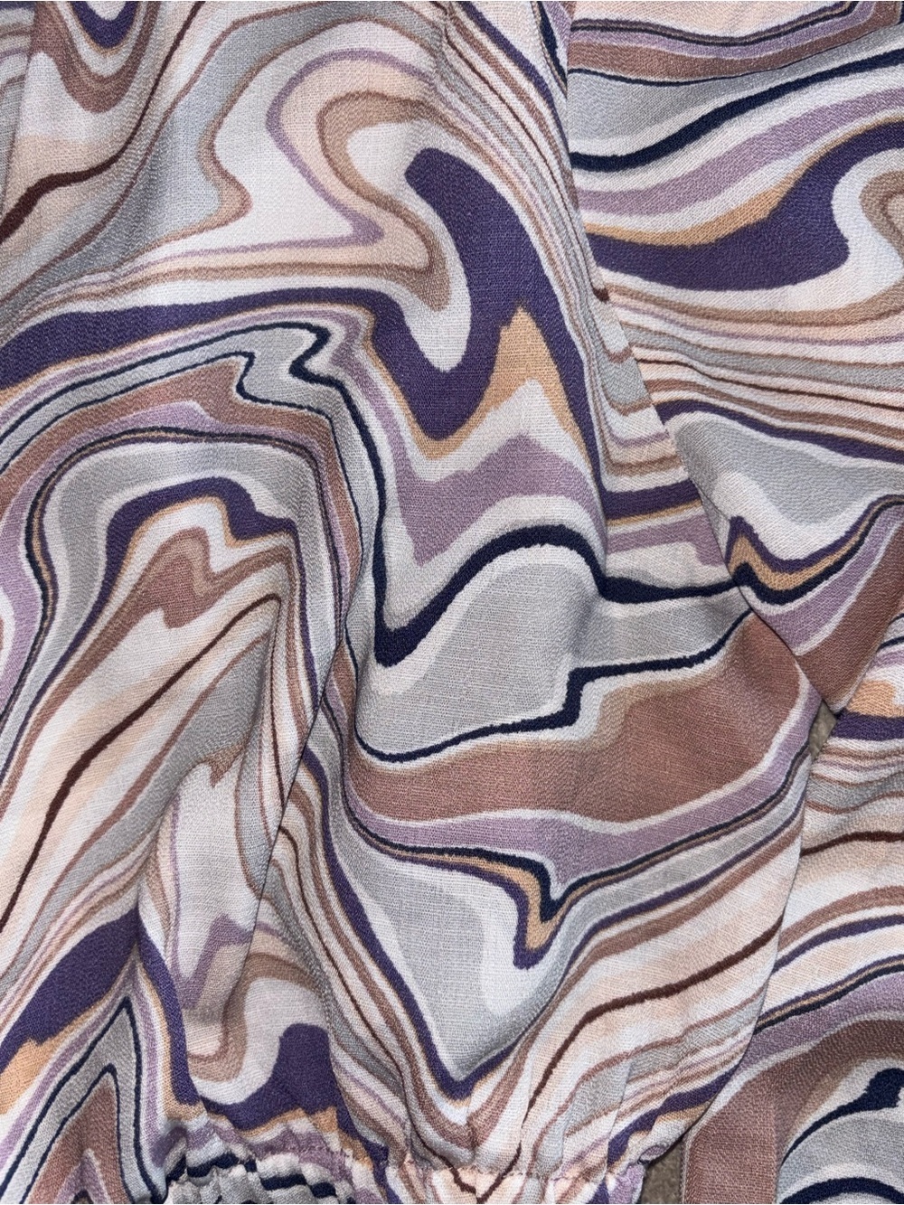 Sweet Rain Retro Swirl Tie Front Crop Top | Y2K 70s Psychedelic Blouse XS - Picture 2 of 6